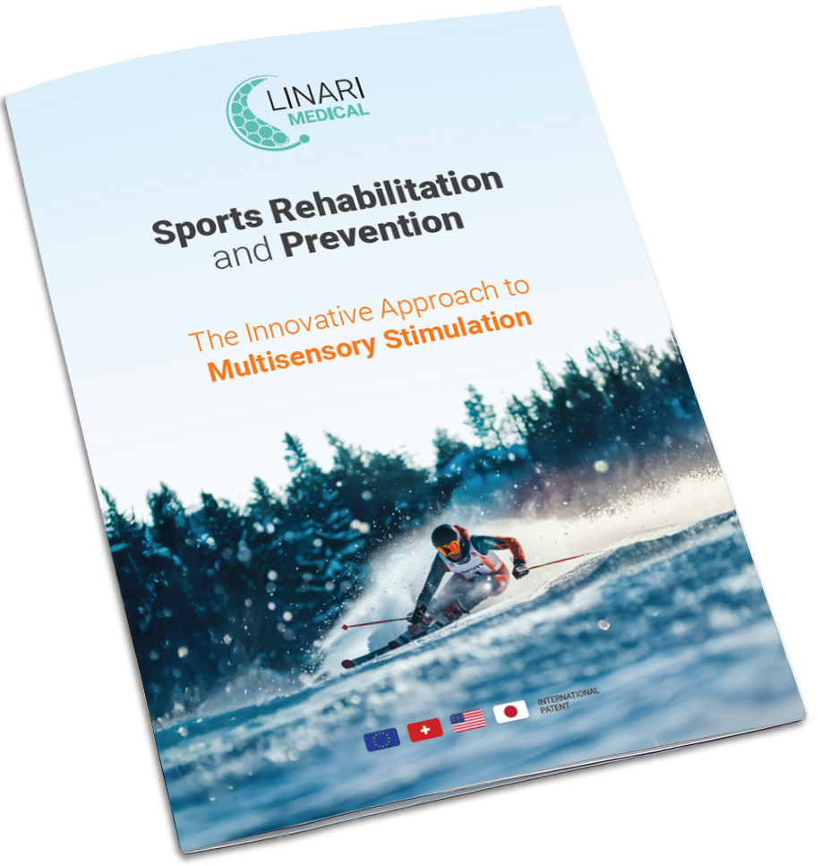 Cover of the brochure “Rehabilitation and prevention in sports with AvDesk Lift”
