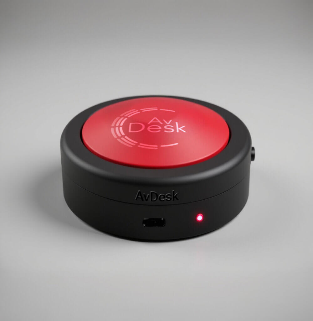 Pulsante di risposta AvDesk con luce accesa